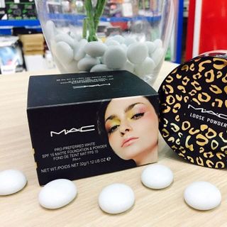 Phấn phủ makeup mac 2 tầng dạng nén và dạng bột loose powder che phủ khuyết điểm