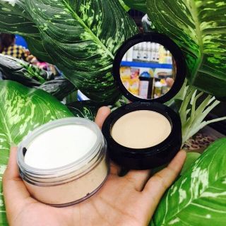Phấn phủ makeup mac 2 tầng dạng nén và dạng bột loose powder che phủ khuyết điểm