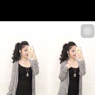 Áo khoác cardigan xám muối tiêu