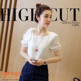 Áo lệch vai cột nơ
