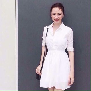 Váy voan trắng xòe dễ thương như angela phương trinh hn1016