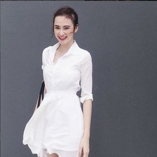 Váy voan trắng xòe dễ thương như angela phương trinh hn1016