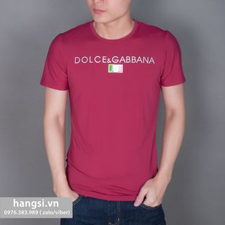 Áo thun nam cổ tròn tay ngắn dolce màu đỏ