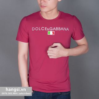 Áo thun nam cổ tròn tay ngắn dolce màu đỏ