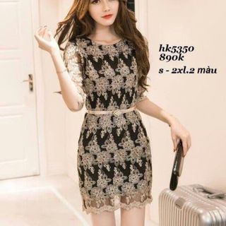 Đầm body ren nhũ