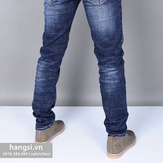 Quần jeans nam skinny xanh đen xước cá tính