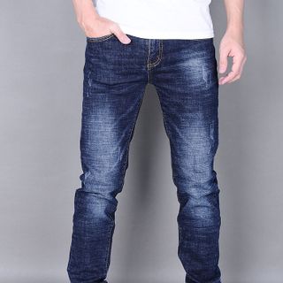 Quần jeans nam skinny xanh đen xước cá tính