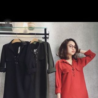 Đầm suông đan dây