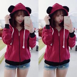 Áo khoác nĩ tai gấu teen