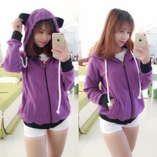 Áo khoác nĩ tai gấu teen