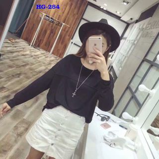 Áo thun len gân ngang tay dài