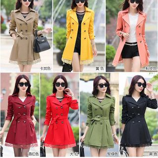 Áo khoác kaki đen blaze phối ren 2 lớp
