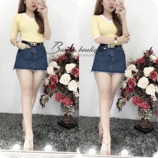 Áo kiểu tay lỡ cổ tim nữ