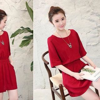 Đầm cổ nẹp tay lỡ