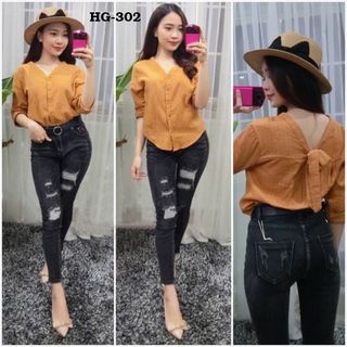 Hg304 áo sơ mi nữ hotgirl