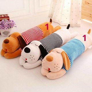 Gối ôm chó mặc áo kẻ sọc dài 70 và 90cm