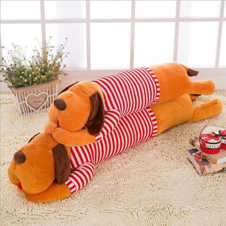 Gối ôm chó mặc áo kẻ sọc dài 70 và 90cm