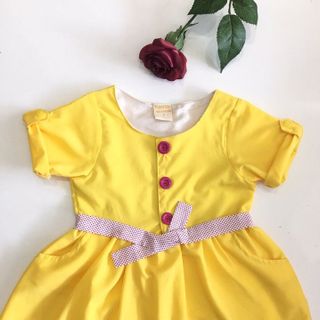 Đầm bé gái phối bi eo