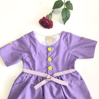 Đầm bé gái phối bi eo