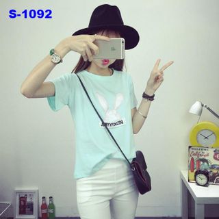 S-1100 áo thun nữ màu hồng in đám mây
