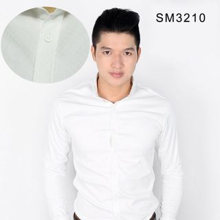 Sm-3210 áo sơ mi nam tay dài hoa tiết màu trắng