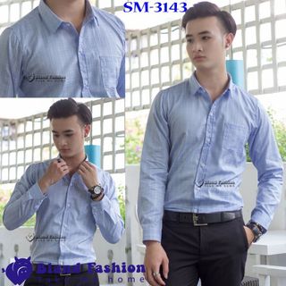 Sm-3210 áo sơ mi nam tay dài hoa tiết màu trắng