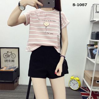 S-1092 áo thun nữ màu xanh tai thỏ jswyyfdczdq