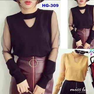 Hg-309 áo len phối lưới