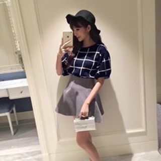 Áo len caro tay phồng