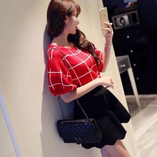 Áo len caro tay phồng