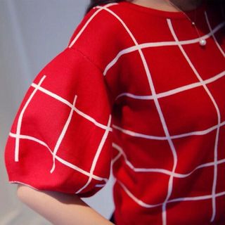 Áo len caro tay phồng
