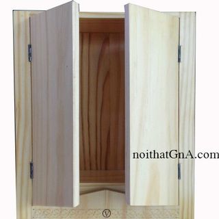 Hộp rượu gỗ thông nắp mở có khóa-đựng 1 chai