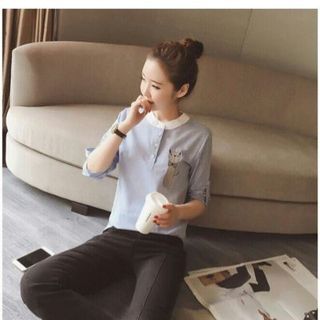 Áo sơ mi in họa tiết mèo