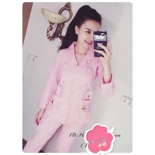 Pijama thêu gấu 2 túi