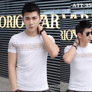 Att-3567 áo thun nam màu đen in chữ givcnehi