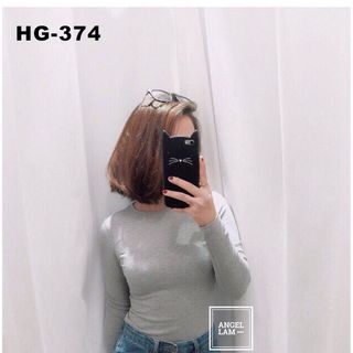 Hg-374 thun body cổ tròn màu xám