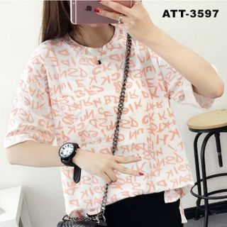 Att-3595 áo thun nữ sọc đen viền cổ