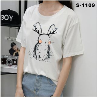 S-1082 áo thun nữ in họa tiết con vịt
