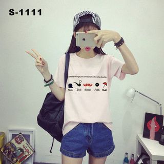 S-1082 áo thun nữ in họa tiết con vịt