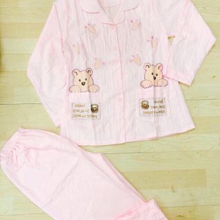 Bộ pyzama thêu bàn chân - quảngchaau