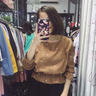 Áo chun eo hoạ tiết nhí