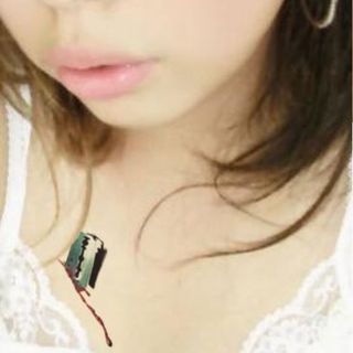 vs00214 hình xăm dán lưỡi lam