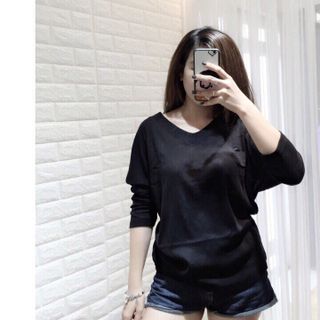 Hg-410 áo thun nữ kiểu cổ tim form rộng