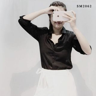 Sm-2062 áo sơ mi nữ tay dài trơn