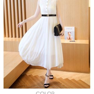 Đầm vintage cổ trụ phối ren