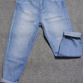 Dg-02 quần jean nữ baggy không rách xanh nhạt