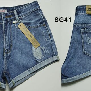 Sg-44 quần jean nữ lai rách màu xanh