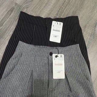 Hg-412 quần baggy nữ kẻ sọc màu xám