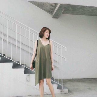 Đầm suông khoen tà chéo