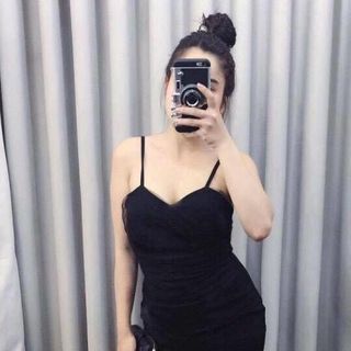 Đầm 2 dây body lưới